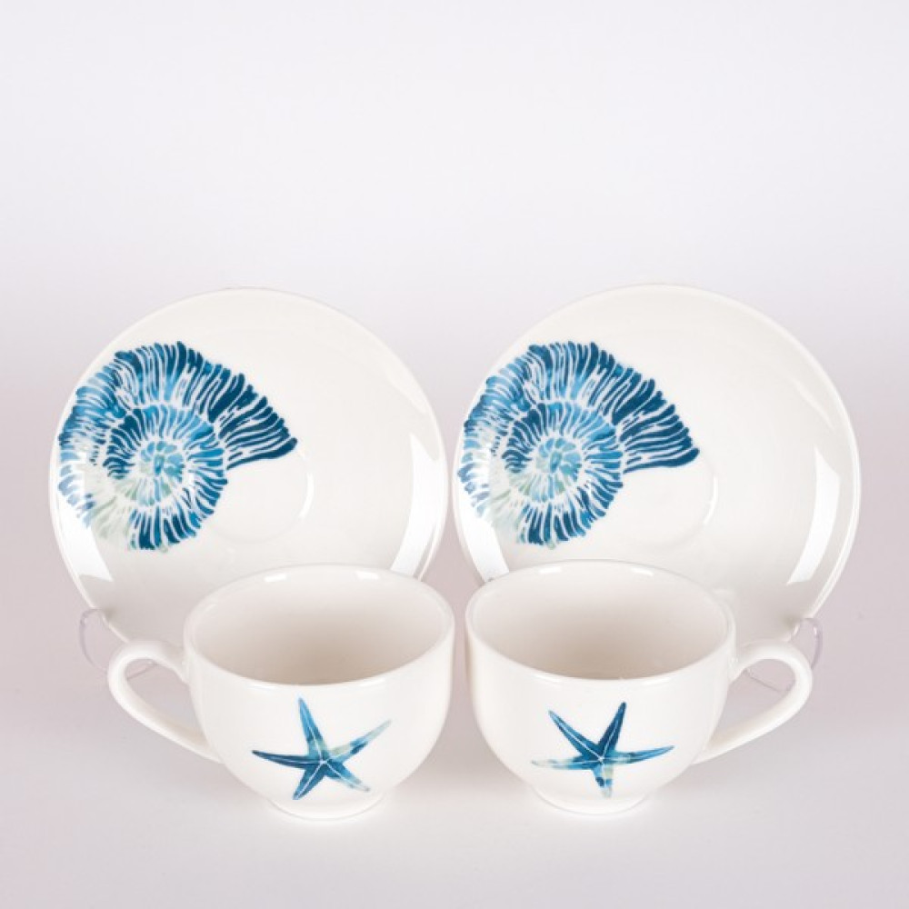 Tebak Collection 2 Kişilik Marine2 Desenli Porselen Türk Kahve Fincan Takımı Fincan / Bardak / Kahve Takımı Fiyatı