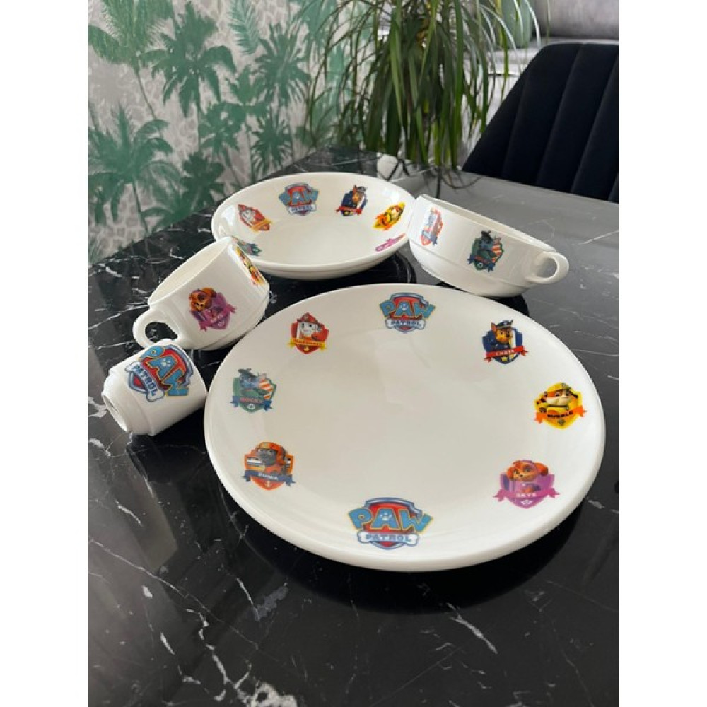 Tebak Collection 5 Parça Porselen Paw Patrol Desenli Çocuk Yemek Takımı Mama Seti Fiyatı