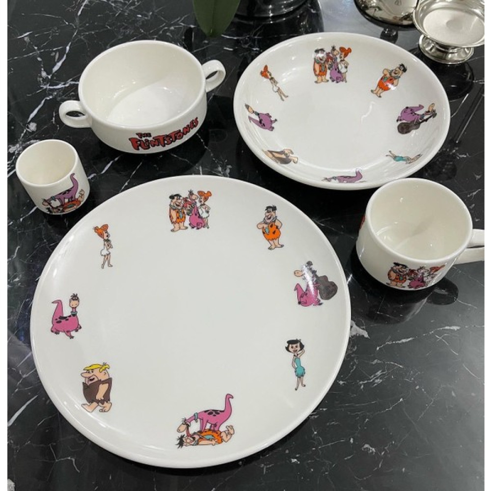 Tebak Collection 5 Parça Porselen Taş Devri Desenli Çocuk Yemek Takımı Mama Seti Fiyatı
