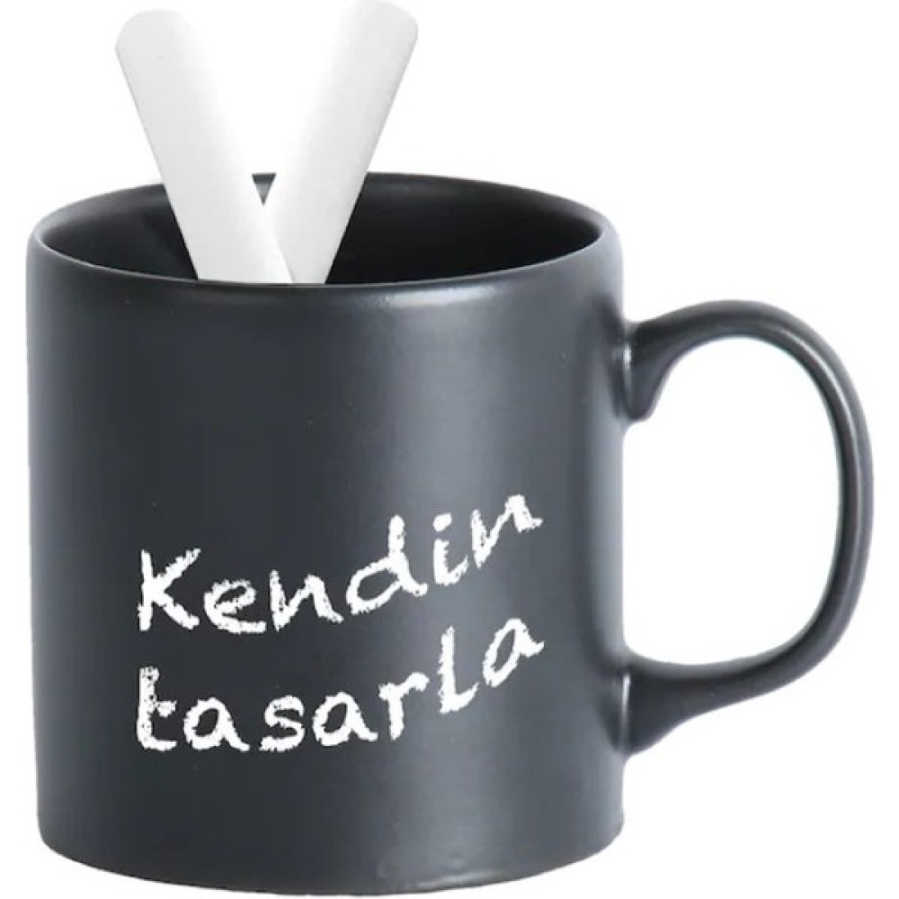 Tebeşir Kupa Yazı Yazılabilir Kupa Çay, Kahve Fincanı - Siyah Fincan / Bardak / Kahve Takımı Fiyatı