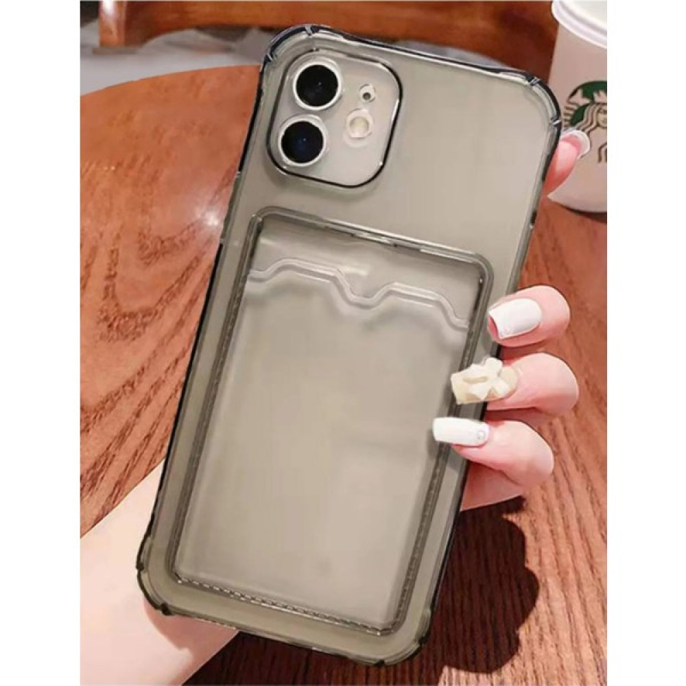 Tech Bello Iphone 12 Kartlıklı Kılıf Darbe Emici Kamera Korumalı Şeffaf Kılıf - Açık Siyah Cep Telefonu Kılıfı Fiyatı