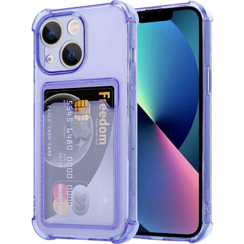 Tech Bello Iphone 14 Plus Uyumlu Kartlıklı Kılıf Darbe Emici Kamera Korumalı Şeffaf Kılıf - Lila Cep Telefonu Kılıfı Fiyatı
