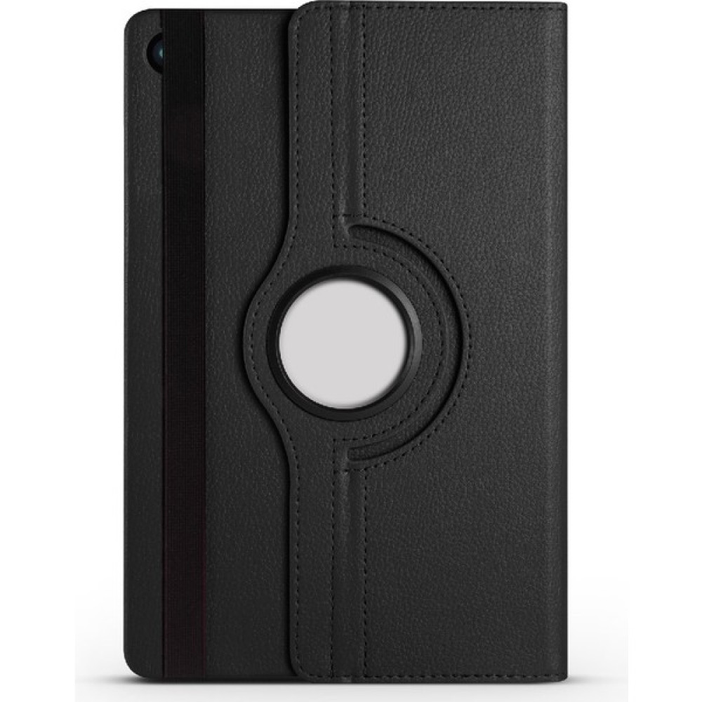 Techaks Samsung Galaxy Tab A9+ Plus 11 Inç Tablet Uyumlu Kılıf Standlı Dönebilen Ön Arka Tam Koruma Pu Deri Kılıf - Siyah Tablet Kılıfı Fiyatı