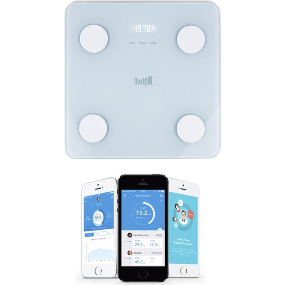 Techfit Yağ Kilo Ölçer Vücut Analizli Akıllı Bluetooth Tartı Baskül TF-1071 - Beyaz Baskül & Tartılar Fiyatı
