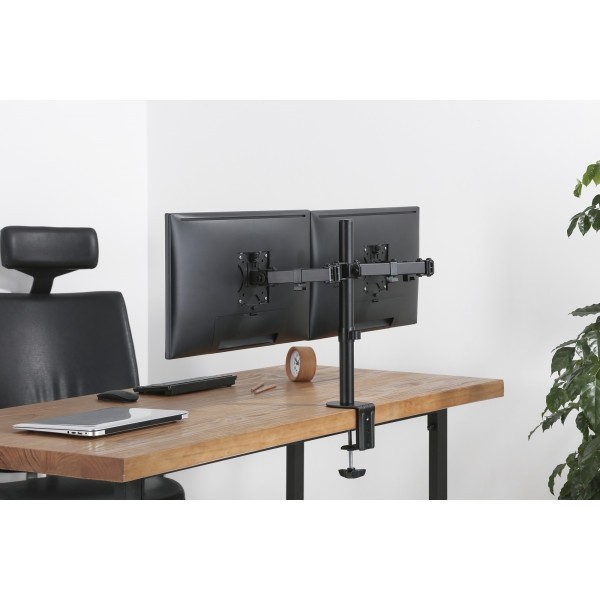 Techly 13-32 Inç Arası, Kelepçeli, 2 Monitör Için Masa Üstü Standı - Siyah - SİYAH Diğer Fiyatı