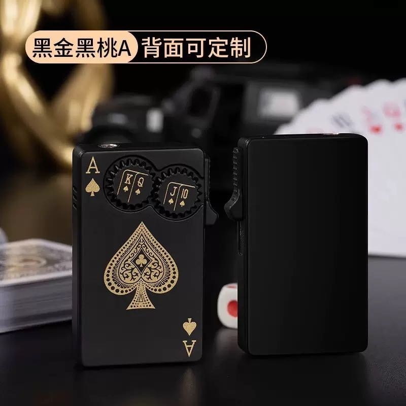 Techmarketi Yaratici Poker Tasarim Jet Alev Oyun Karti Rüzgar Geçirmez Çakmak Çakmak Fiyatı