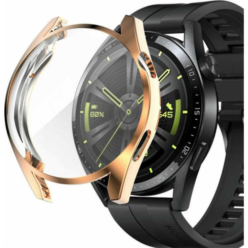 Techmaster Huawei Watch Gt3 42MM Silikon Kapak Kılıf Ekran Koruyucu - Rose Gold Giyilebilir Teknoloji Aksesuarları Fiyatı
