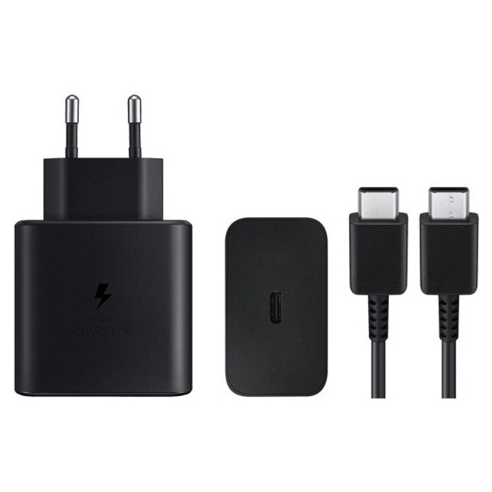 Technio Samsung 45W typeC çıkışlı süper hızlı şarj adaptör başlık ve typec to typec 1m kablo seti - Beyaz Cep Telefonu Şarj Cihazı Fiyatı