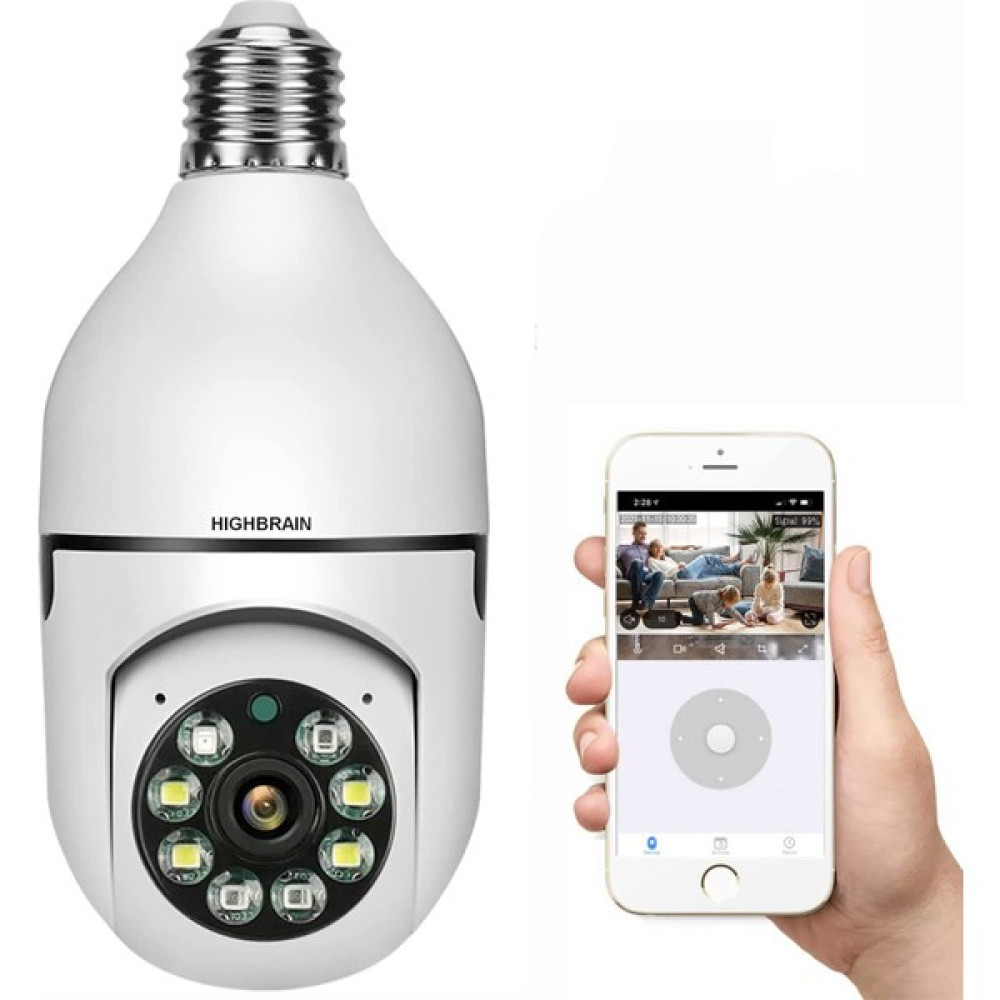 Technio Wifi Panorama Camera Mikrofonlu 360 Derece Döner LED Işıklı Gece Görüşlü Full Hd Ampul Kamera Güvenlik Kameraları Fiyatı