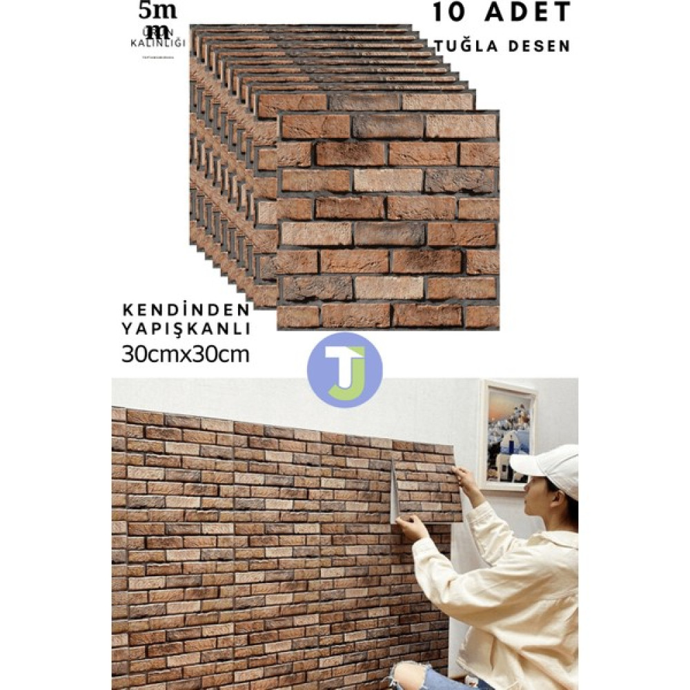 Technojet 10ADET 30X30CM 3D Kendinden Yapışkanlı Duvar Kağıdı Kaplama Su Geçirmez Dekorasyon Mutfak Duvar Kağıdı Fiyatı