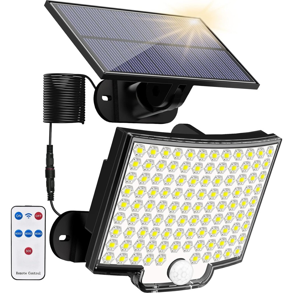 Technojet 110 Ledli Solar Güneş Enerjili Kumandalı Hareket Sensörlü Bahçe Aydınlatma Sokak Lambası Diğer Fiyatı