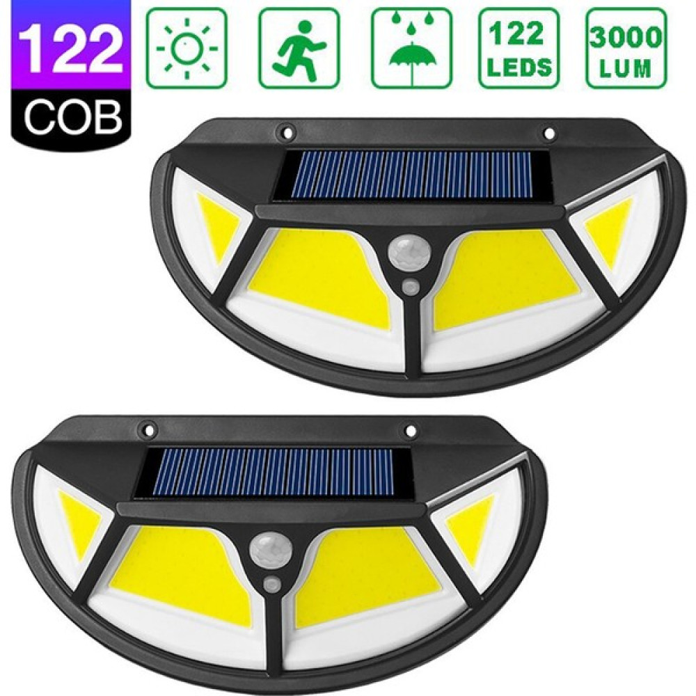 Technojet 2 Adet 122 Ledli Oval Cob LED Solar Güneş Enerjili Bahçe Lambası Hareket Sensörlü Şarj Olabilen - Sarı Dış Mekan & Bahçe Oyuncakları Fiyatı