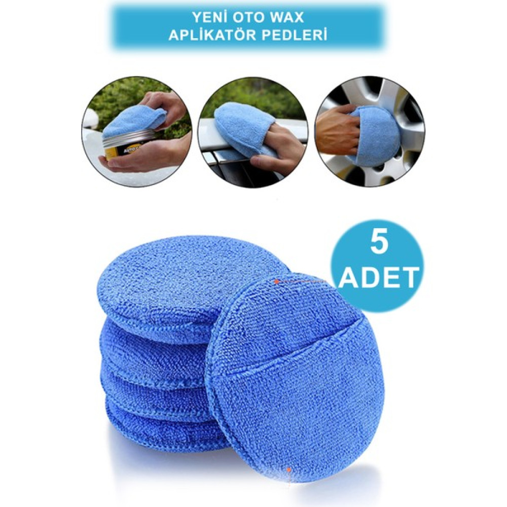 Technojet 5 Adet Mikrofiber Araba Yıkama Pasta Cila Süngeri Temizlik Eldiven Oto Wax Bakım Bezi Oto Yıkama Ürünleri Fiyatı