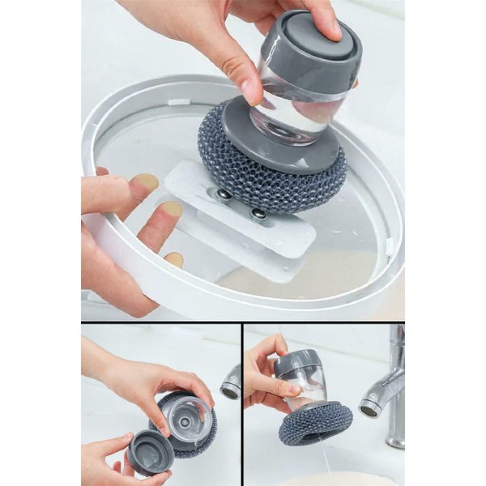Technojet Deterjan Hazneli Sihirli Bulaşık Yıkama Süngeri Pratik Temizleme Süngeri Mutfak Banyo Lavabo - Gri Bulaşık Yıkama Fiyatı