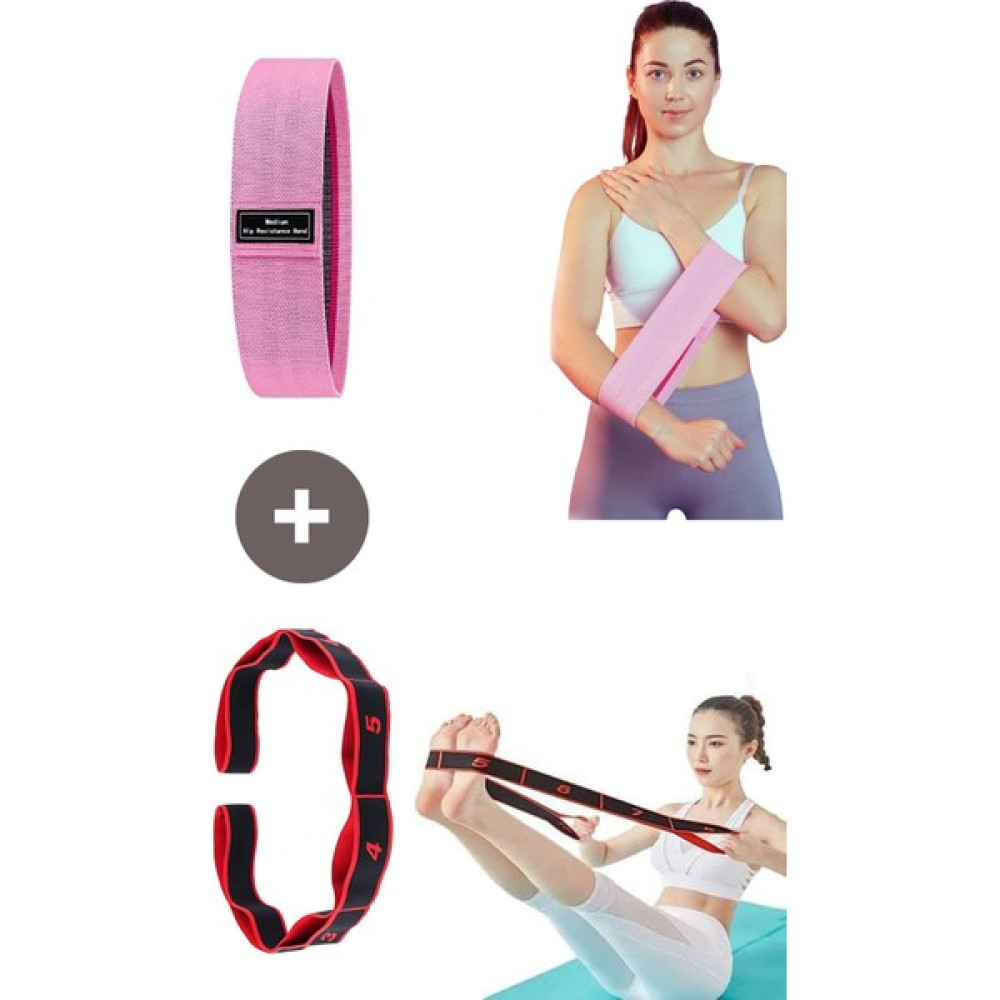 Technojet Direnç Bandı Ikili Seti Spor Egzersiz Aerobik Pilates Squat Lastiği Fitness Yoga Loop Band 8 Seviyeli (Orta Sert) Kondisyon Aletleri Fiyatı