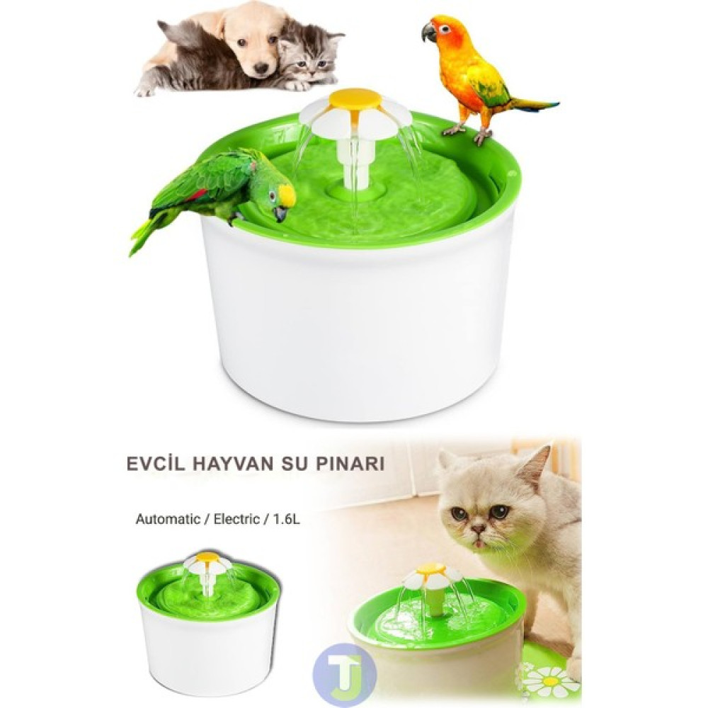 Technojet Kedi Köpek Kuş ve Evcil Hayvanlar Için Otomatik Su Pınarı Çeşmesi Su Sebili Kabı 1,6lt - Beyaz - Yeşil Evcil Hayvan Ürünleri Fiyatı