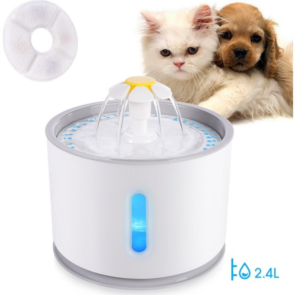 Technojet Kedi Köpek Otomatik Su Pınarı Su Çeşmesi LED Işık Göstergeli Su Sebili Kabı 2,4 Lt Usbli - Mavi Evcil Hayvan Ürünleri Fiyatı