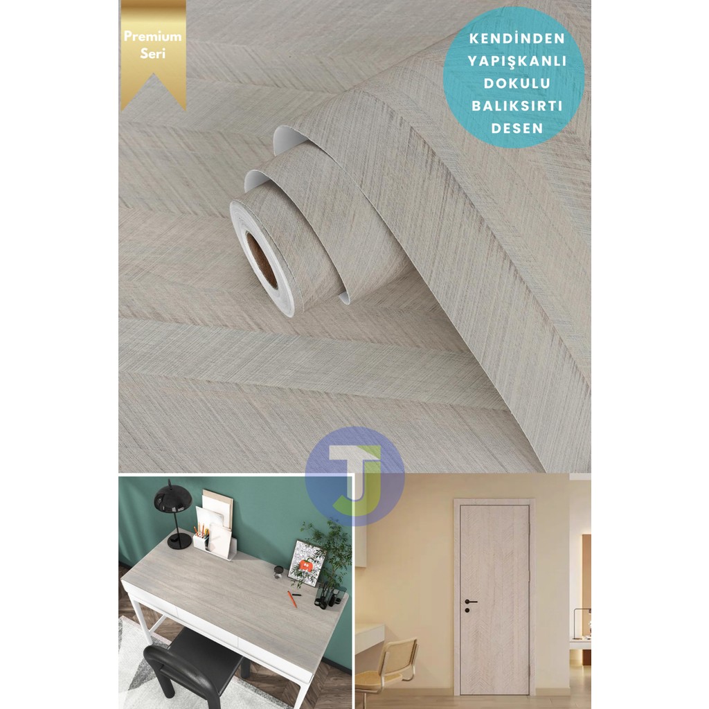 Technojet Kendinden Yapışkanlı Dokulu Balıksırtı Desen Premium Mutfak Duvar Dolap Kaplama 60 cm x 300 cm - Bej - 60 x 300 cm SSD / Solid State Drive Fiyatı