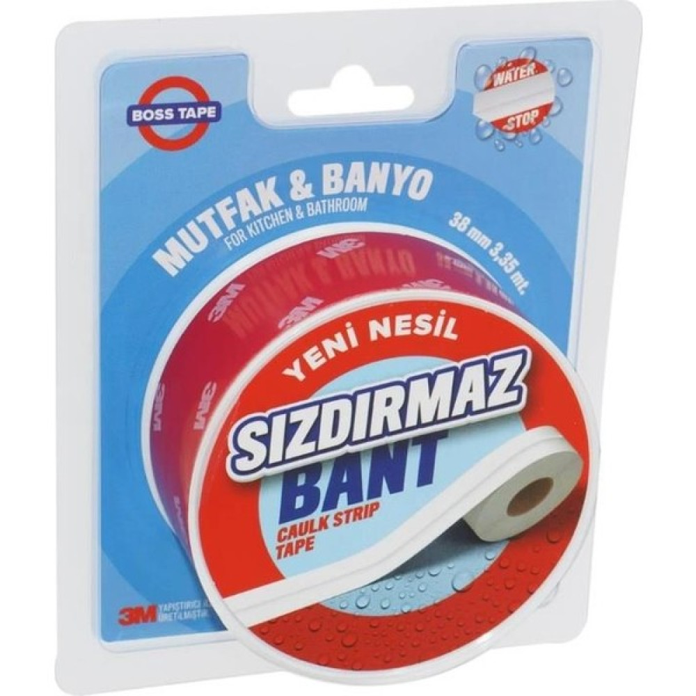 Technomax 3m Su Sızdırmaz Bant Mutfak Lavabo Pencere Tezgah Sızdırmazlık Bandı 38MMX3,35 MT-1ADET - 38 mm X3,35 mt Nalburiye & Hırdavat Fiyatı