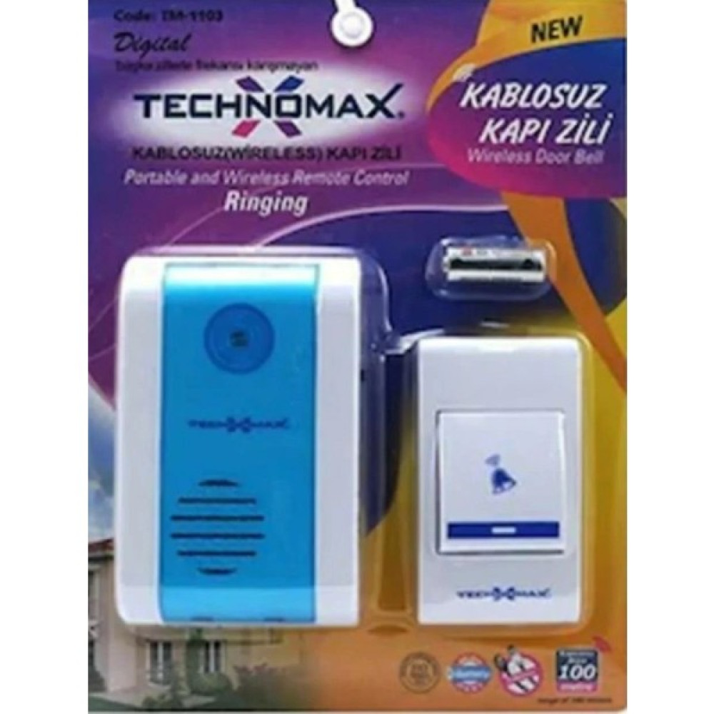Technomax Kablosuz 100 M Mesafeli Kapı Zili Nalburiye & Hırdavat Fiyatı
