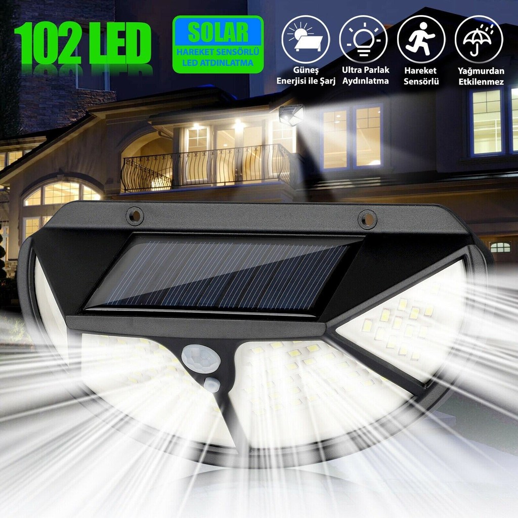Technosmart 102 Ledli Solar Güneş Enerjili Bahçe Aydınlatması Lamba Hareket Sensörlü Oval 3 Modlu Dış Mekan & Bahçe Oyuncakları Fiyatı