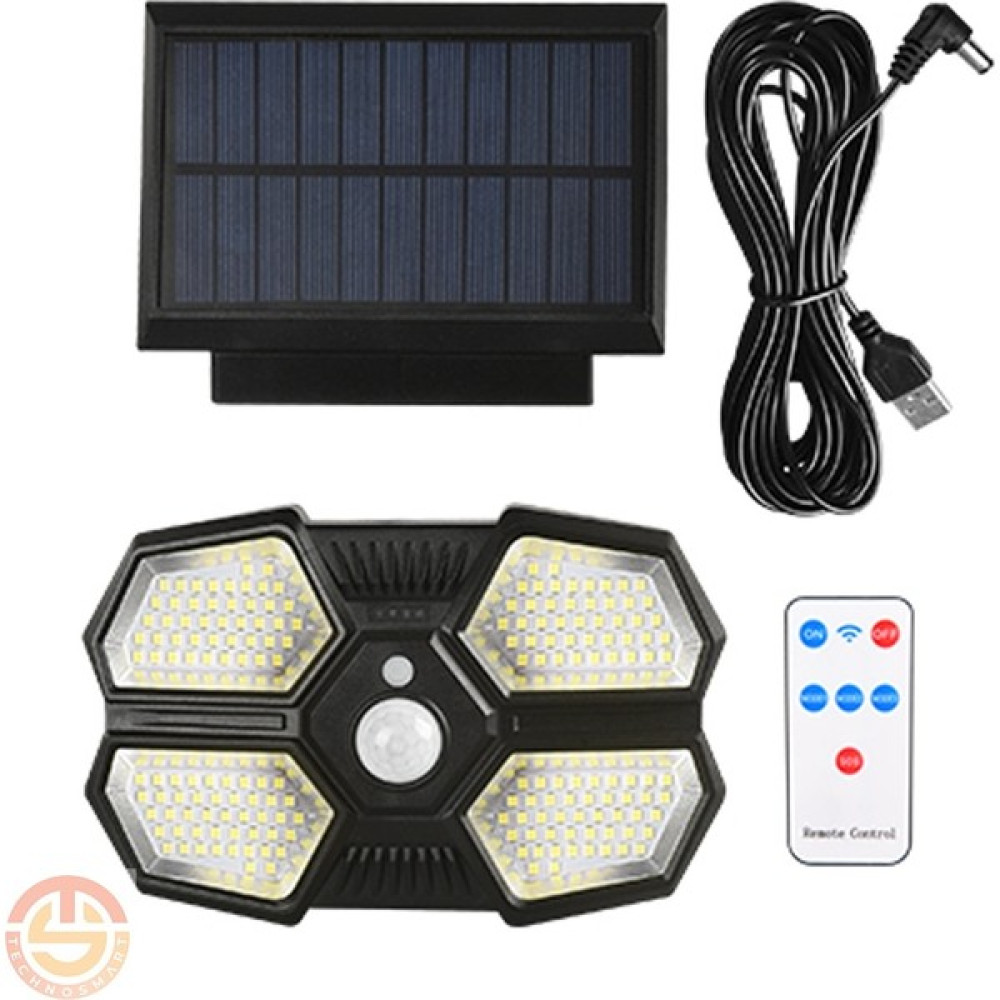 Technosmart 180 Ledli Kumandalı Güneş Enerjili Ve Usb Li Uzatma Kablolu Solar Lamba, Bahçe, Garaj, Ev Aydınlatma - Beyaz Dış Mekan & Bahçe Oyuncakları Fiyatı
