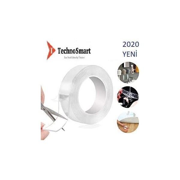 Technosmart 5 Metre Çift Taraflı Nano Teknolojili Süper Güçlü Bant Extragüçlü Duvar Çerçeve Taşıyıcı Diğer Fiyatı