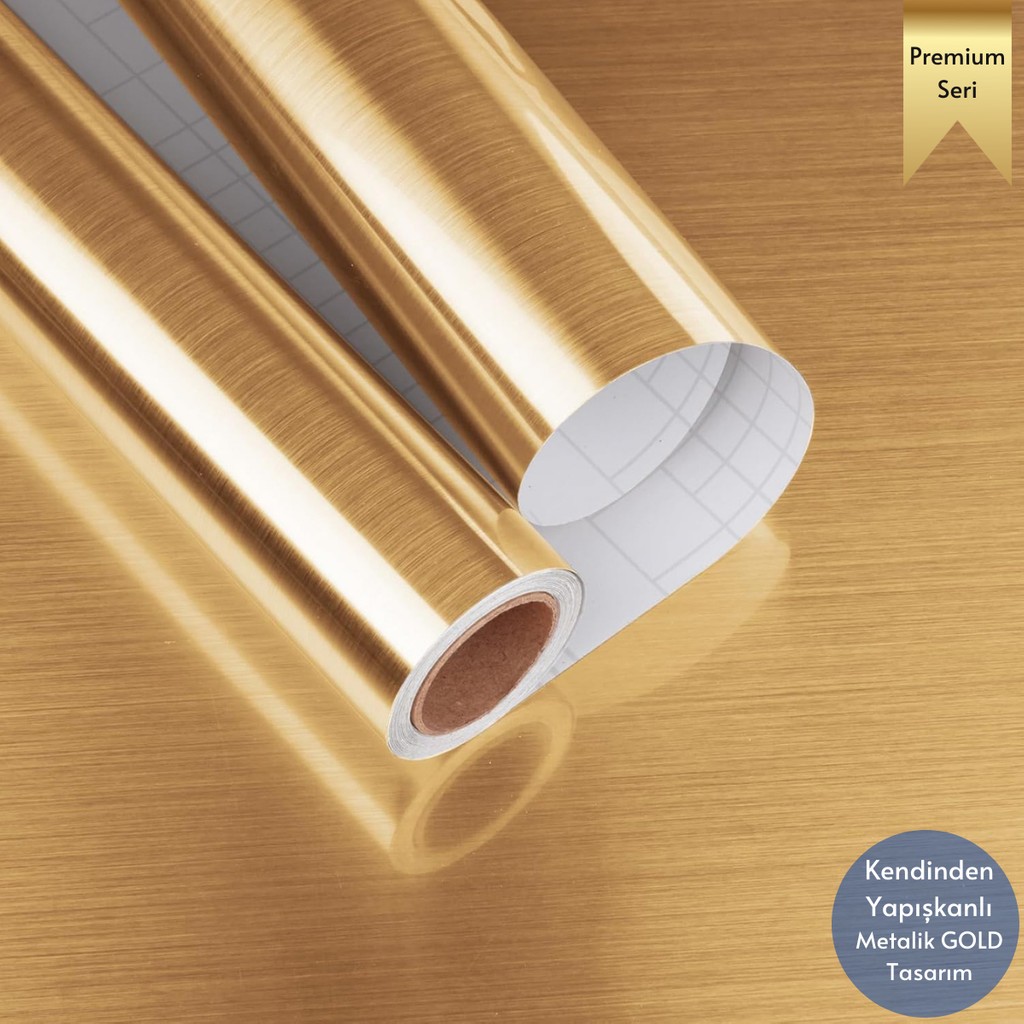 Technosmart 60 cm ×300 cm Kendinden Yapışkanlı Metalik Folyo Mutfak Dolap Masa Kaplama Duvar Kağıdı Gold - 60 x 300 cm SSD / Solid State Drive Fiyatı