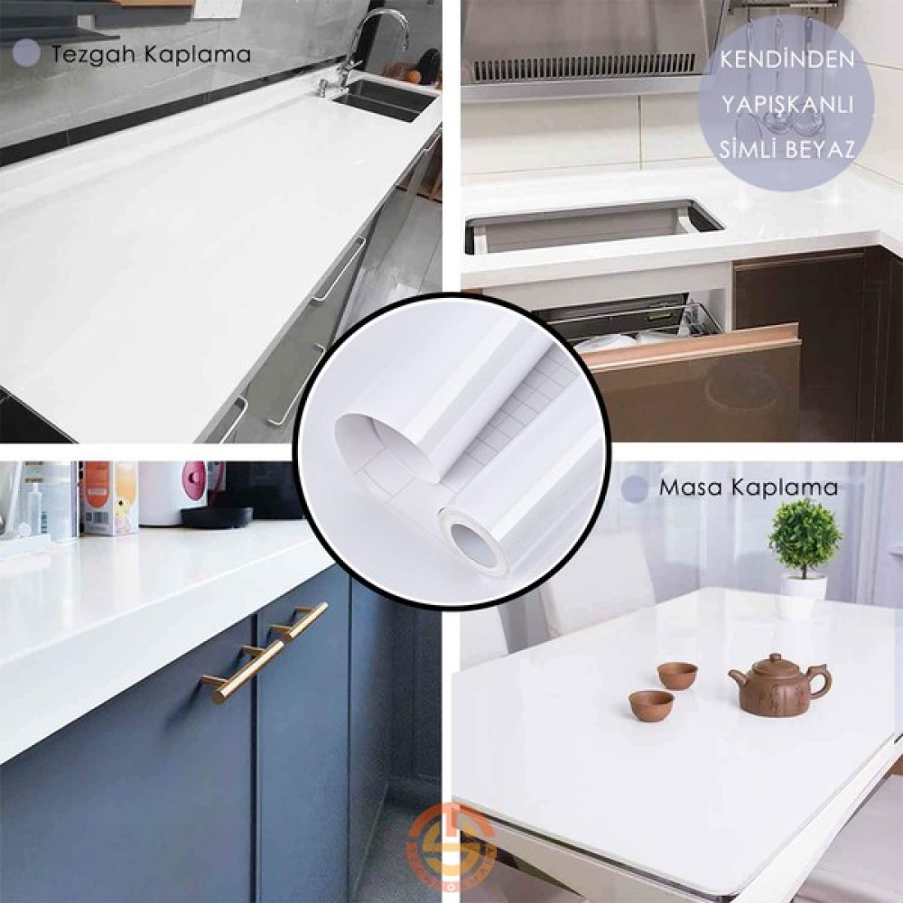 Technosmart 60CM×100CM Kendinden Yapışkanlı Simli Siyah Duvar Kağıdı Mutfak Dolap Masa Kaplama Duvar Kağıdı Fiyatı