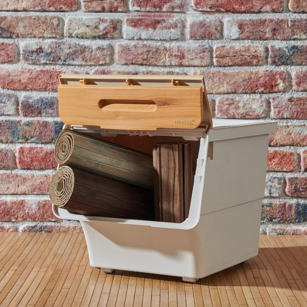 Technow Motek 12 Litre Bambu Desen Tekerlekli Tekli Organizer - 1 Adet Saklama Kapları Fiyatı