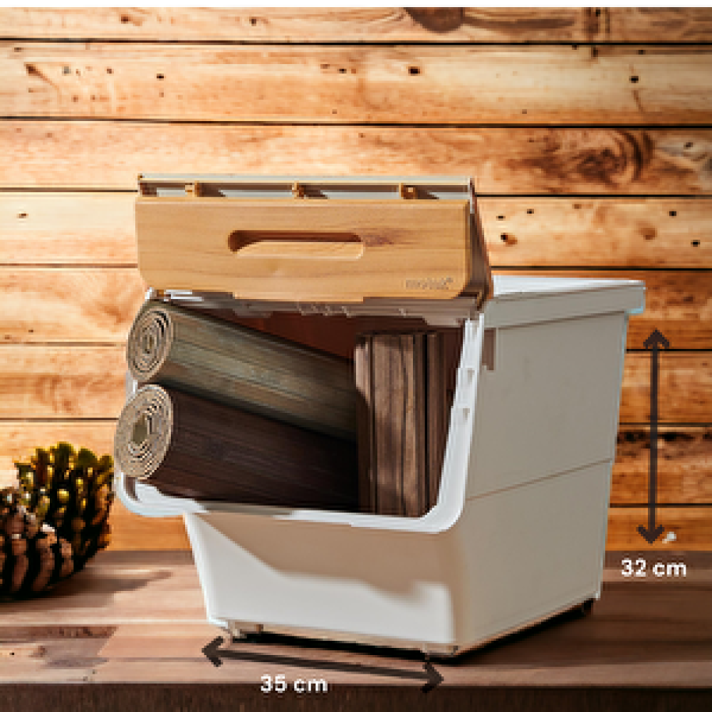 Technow Motek Tch-mt04b 33 Litre Jumbo Boy Bambu Desen Tekerlekli Tekli Organizer Banyo Aksesuarları Fiyatı
