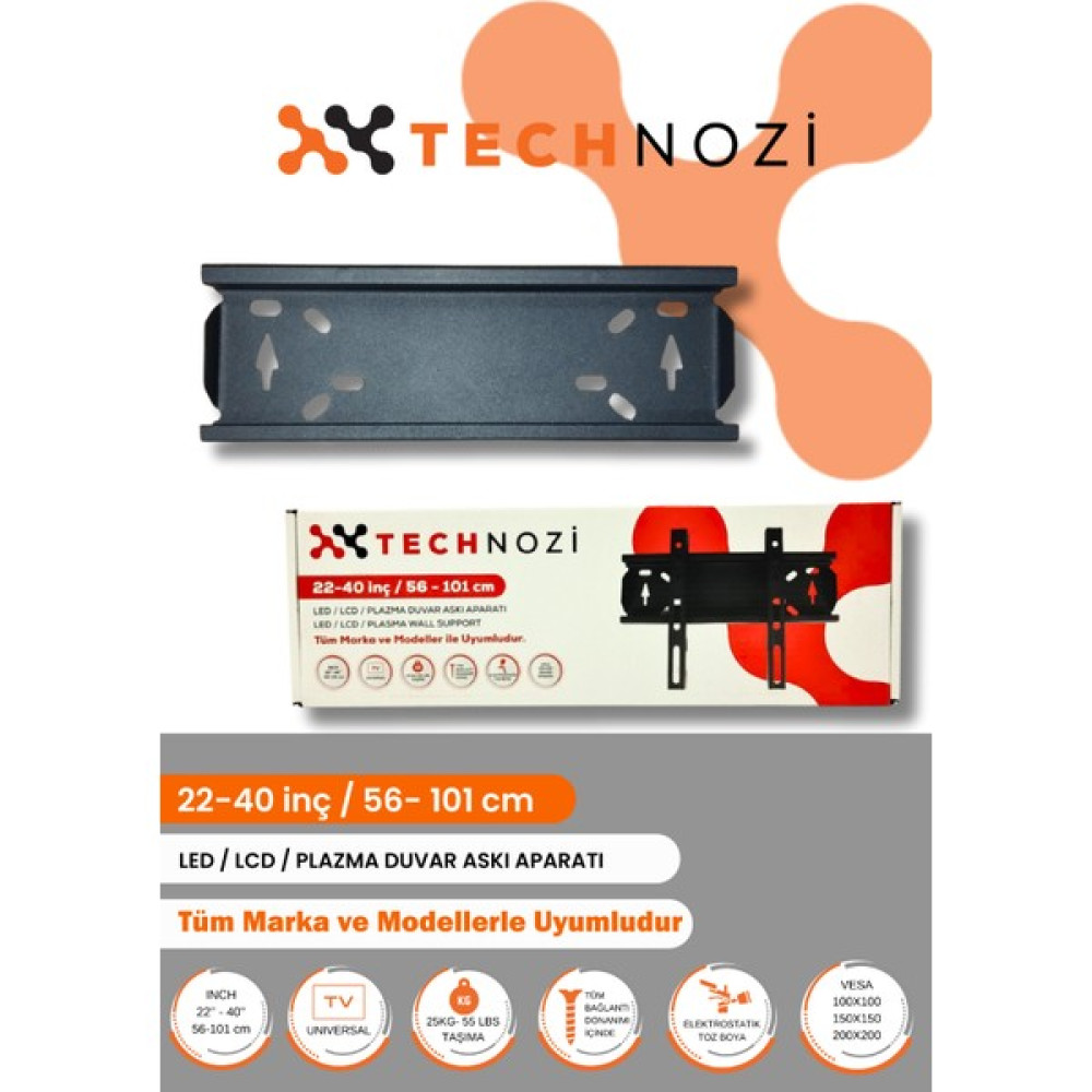 Technozi 22-40 Inç/ 50-101CM Plazma Duvar Askı Aparatı TV Aksesuarları Fiyatı