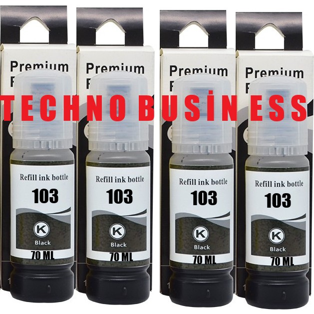 Technq Business Epson L3211 / L3250 / L3251 Modellerine Uyumlu, 103 Serisi 4 Adet Siyah Muadil Mürekkep Seti Muadil Kartuş Fiyatı
