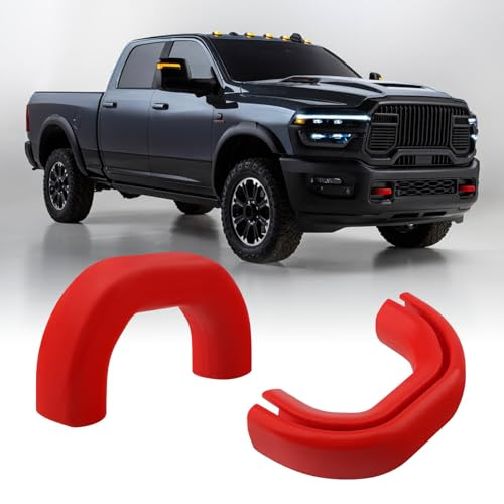 TECHPICCO Front Tow Hooks Covers for RAM 2500/3500 2019-2025, Hitch Cover Customized Car Tow Hooks Compatible with RAM 2500/3500 Accessories 2019-2025 (Red)