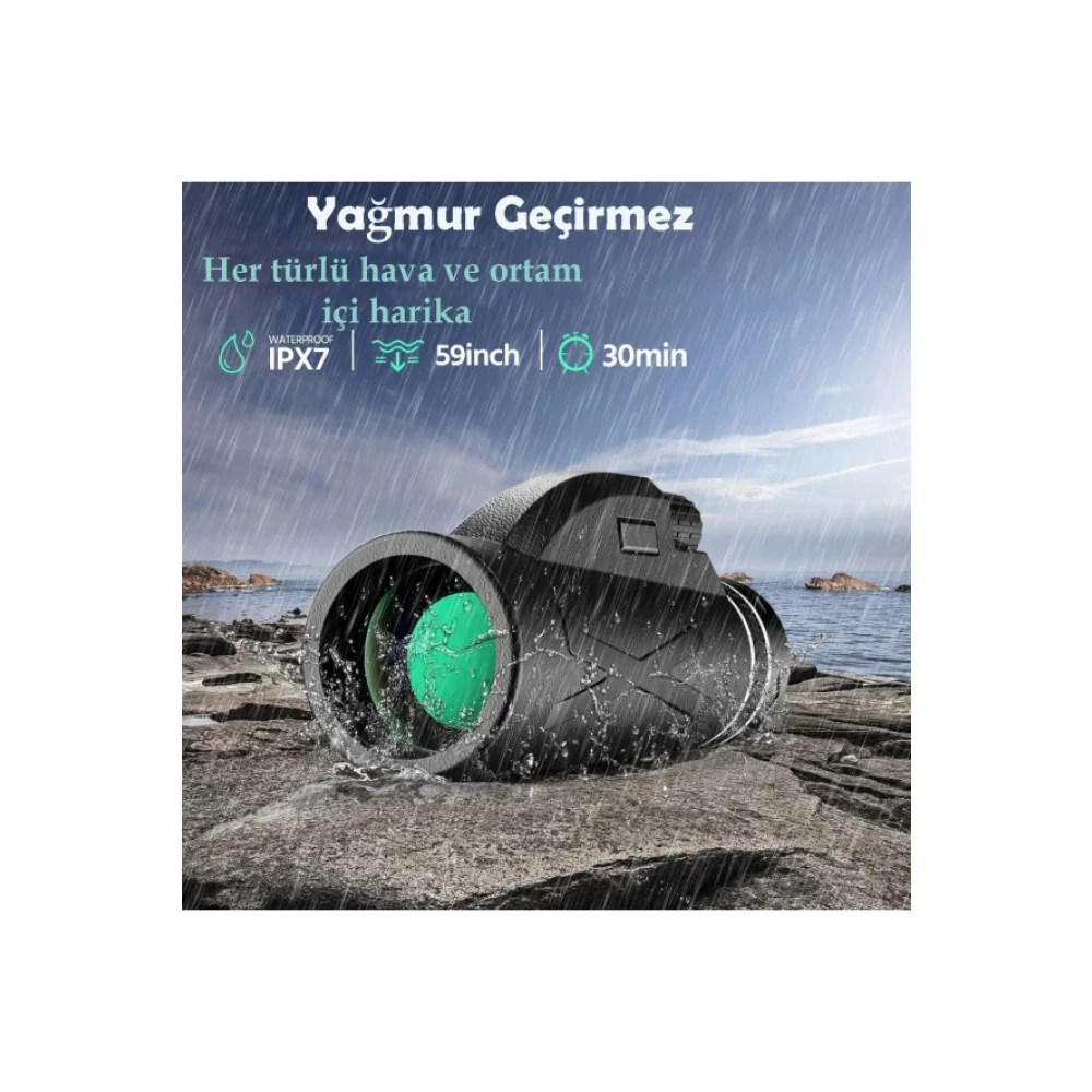 Techtic 80X100 Durbun Ultra Zoom Tek Goz Monokuler Kara Teleskobu Telefon Tutucu Tripot Kamp Dürbünler Fiyatı