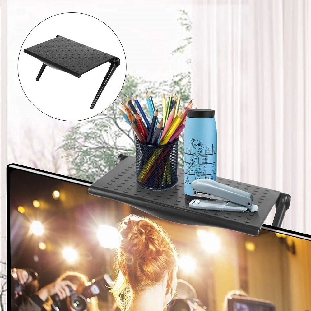 Techtic Monitor Tv Üstü Raf Portatif Katlanır Düzenleyici Projeksiyon Rafı Telefon Tablet Standı - Siyah Projeksiyon Fiyatı