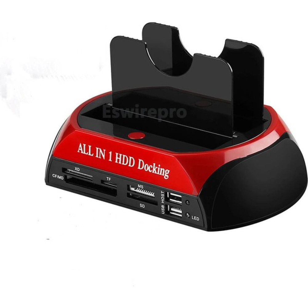 Techtic USB 2.0 Docking Combo Kart Okuyucu Sata HDD 2.5 / 3.5 Ide Station - Siyah - Kırmızı Tablet Pc Aksesuarları Fiyatı