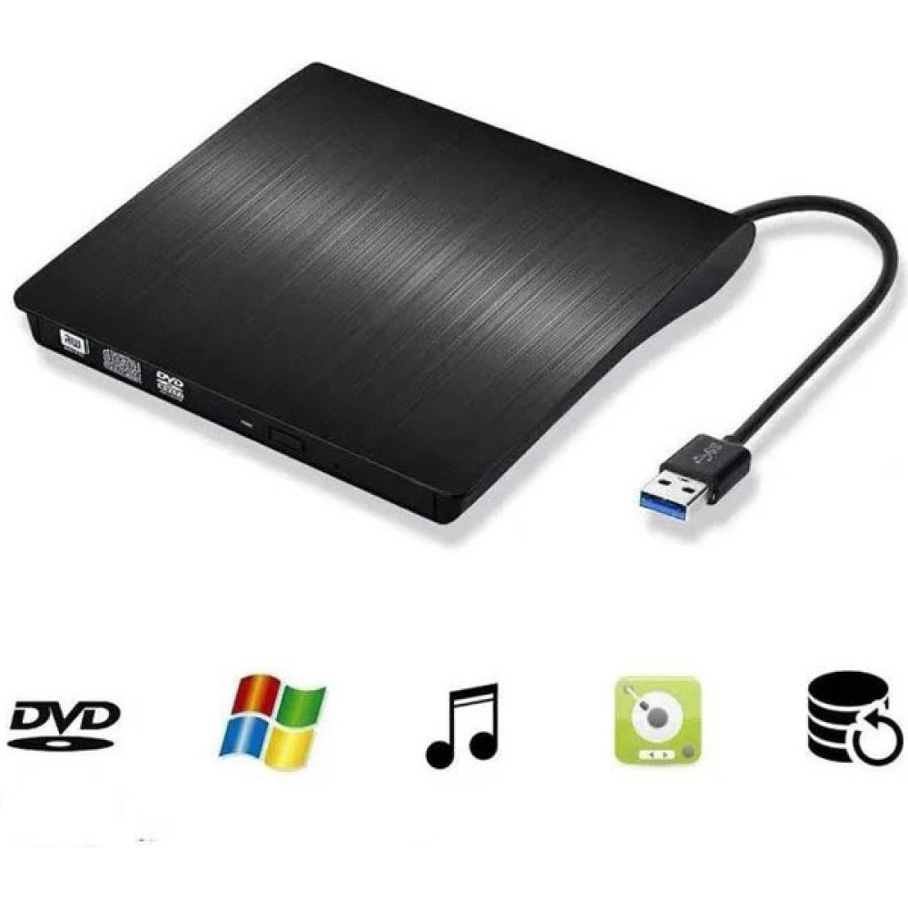 Techtic USB 3.0 Harici Dvdrw Slim External CD DVD Yazıcı Okuyucu Ultra Ince Writer - Siyah CD & DVD Sürücüler Fiyatı