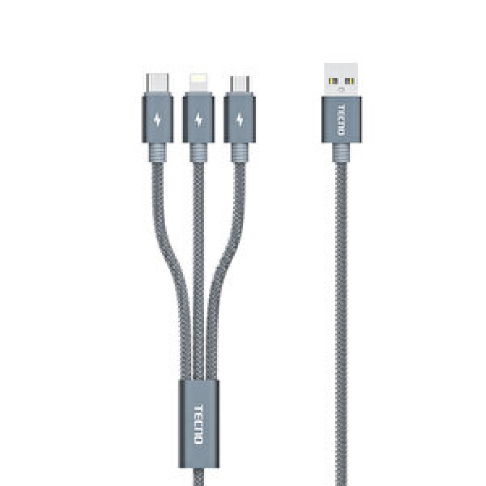 Tecno Camon 20 İle Uyumlu 3in1 Lightning, Type-c, Micro Çıkışlı Örgülü Hızlı Data Ve Şarj Kablosu Cep Telefonu Kablosu Fiyatı