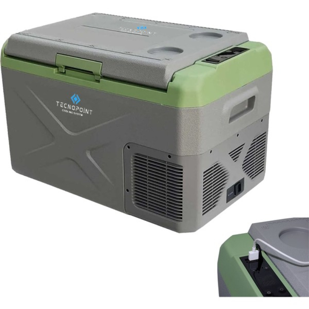 Tecno Point Tecnopoint 50 Litre Taşınabilir Araç Buzdolabı 12V/24V/220V Uyumlu - Gri - 50 lt Oto Buzdolabı Fiyatı