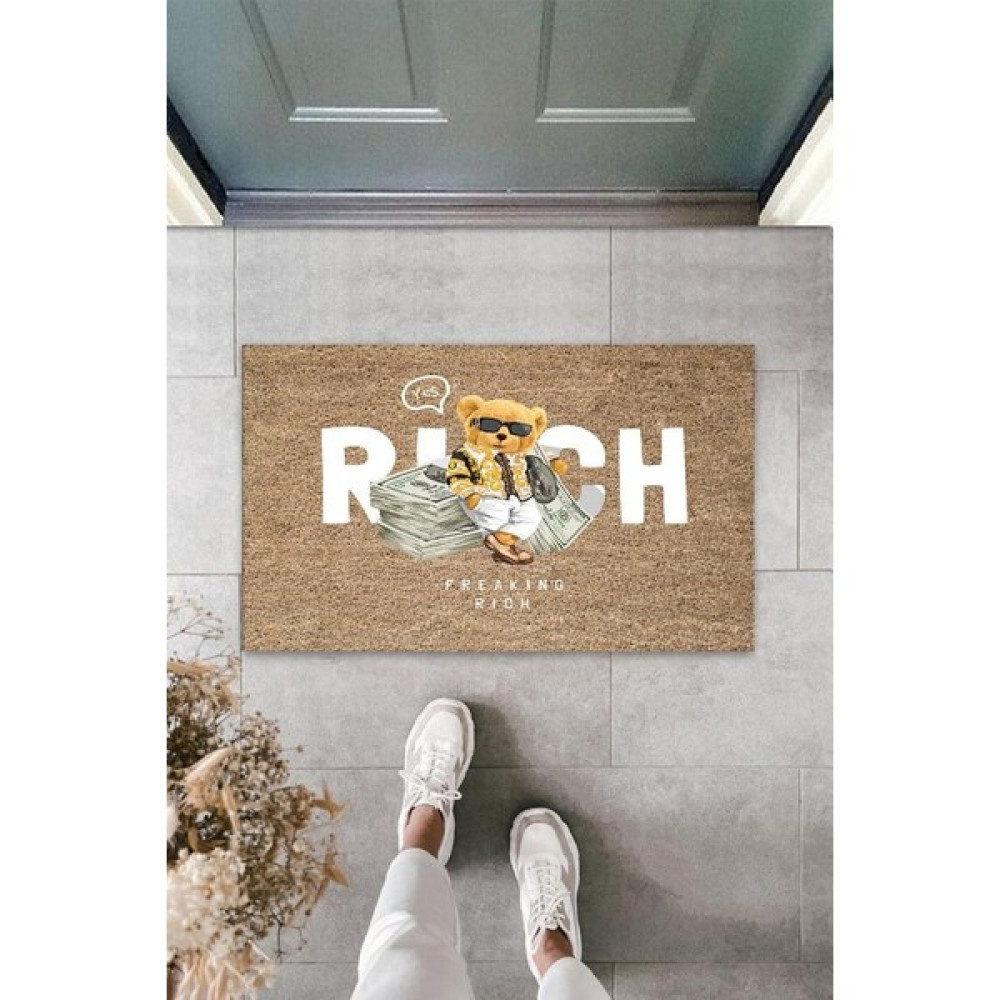 Tecnoo Bej Kapı Önü Paspası Rich Ayıcık Desen K-3348 - 70 x 45 cm - Renkli Araca Özel Paspaslar Fiyatı