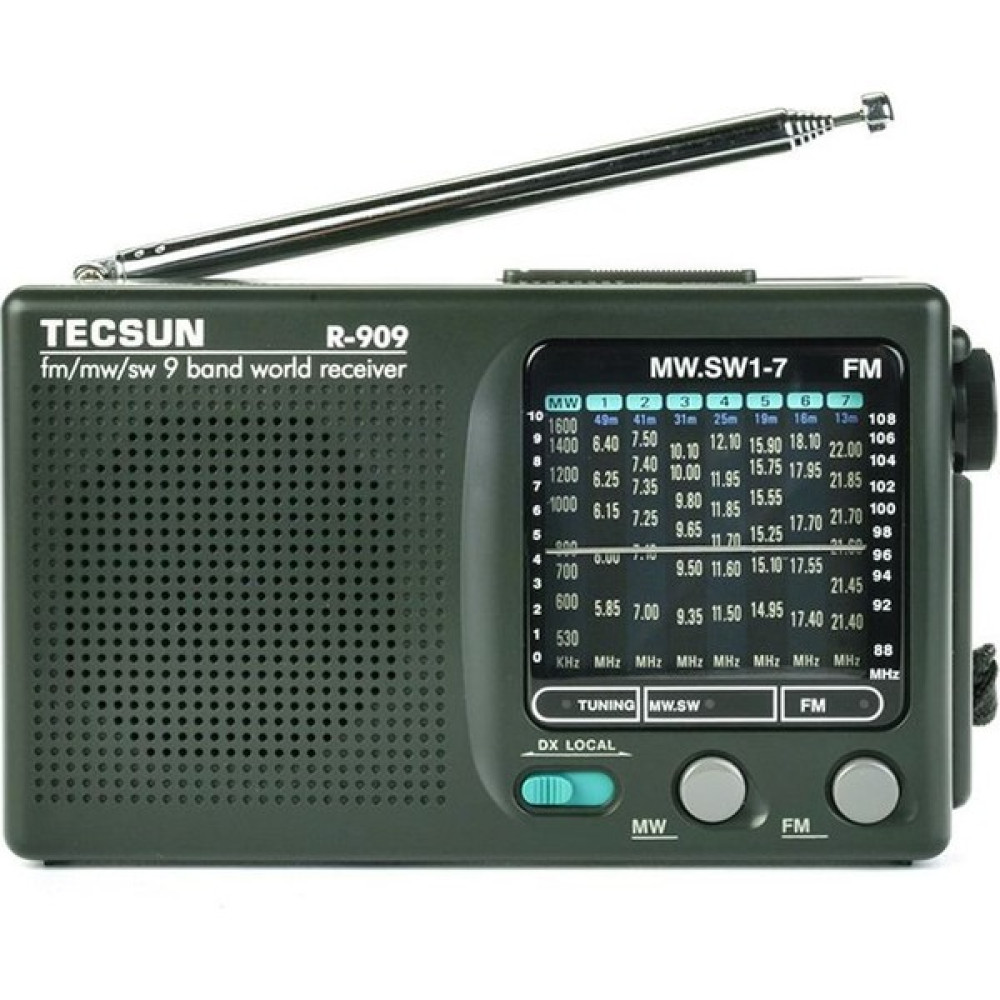 Tecsun R-909 Dünya Radyosu Am/fm/sw - Yeşil Alarmlı Saatler & Radyolar Fiyatı
