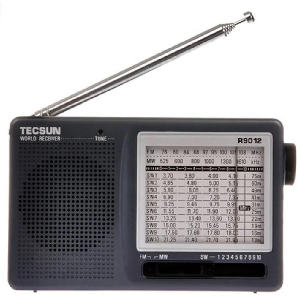 Tecsun R9012 Transistörlü 12 Bandlı Kısa Dalga Analog Radyo - Siyah Alarmlı Saatler & Radyolar Fiyatı