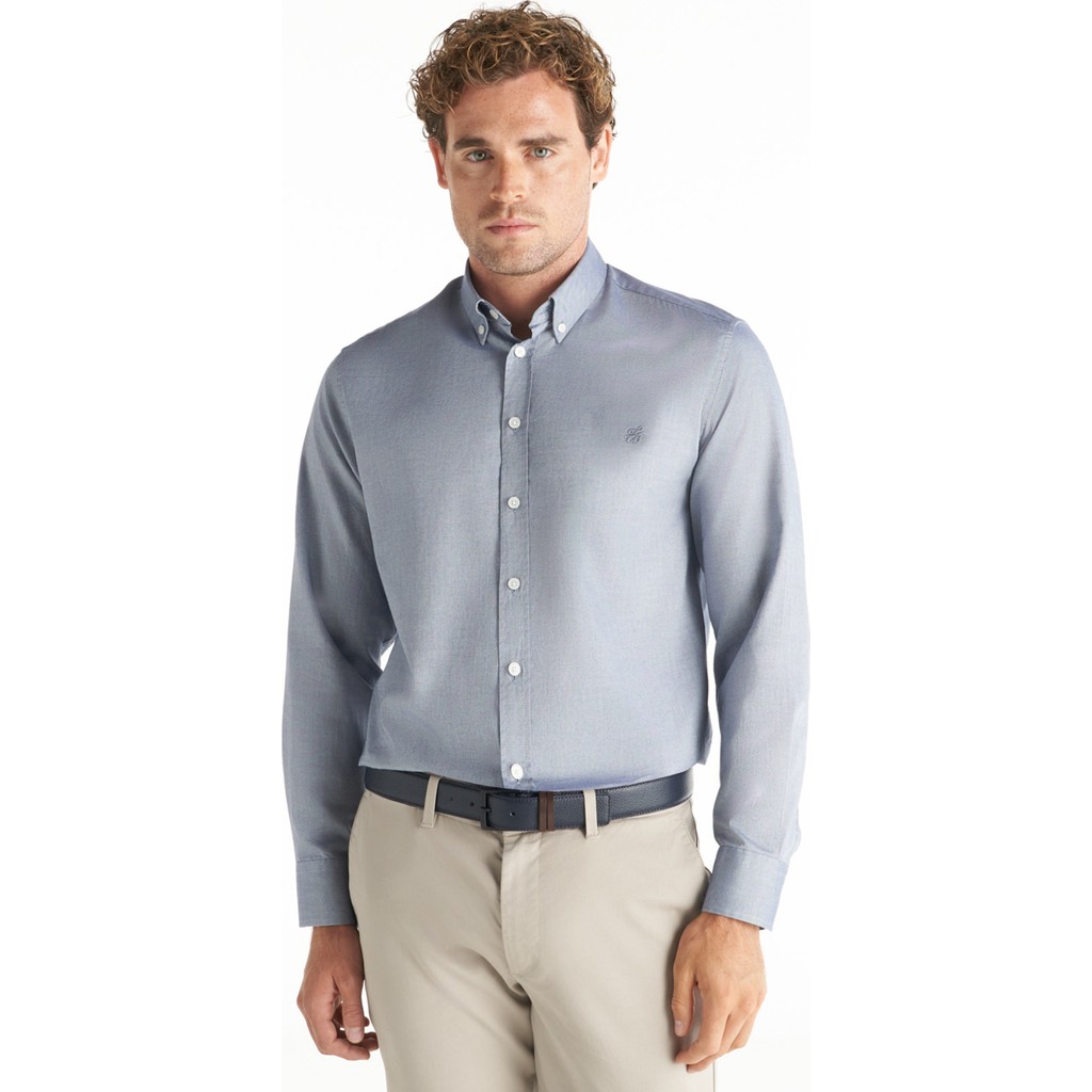 Ted Baker Comfort Fit Düğmeli Yaka Oxford Koyu Mavi Erkek Gömlek TBMRSH1010 Erkek Gömlek Fiyatı