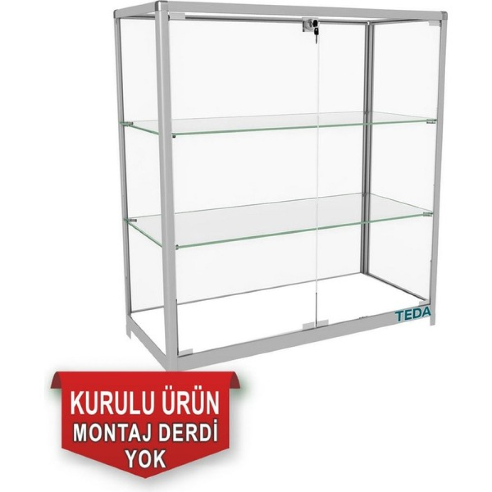 Teda Camlı Vitrin - Cam Dolap - Camlı Koleksiyon Vitrini - Teşhir Vitrini - Kupa Dolabı 95X90X40 Evrak Dolabı Fiyatı