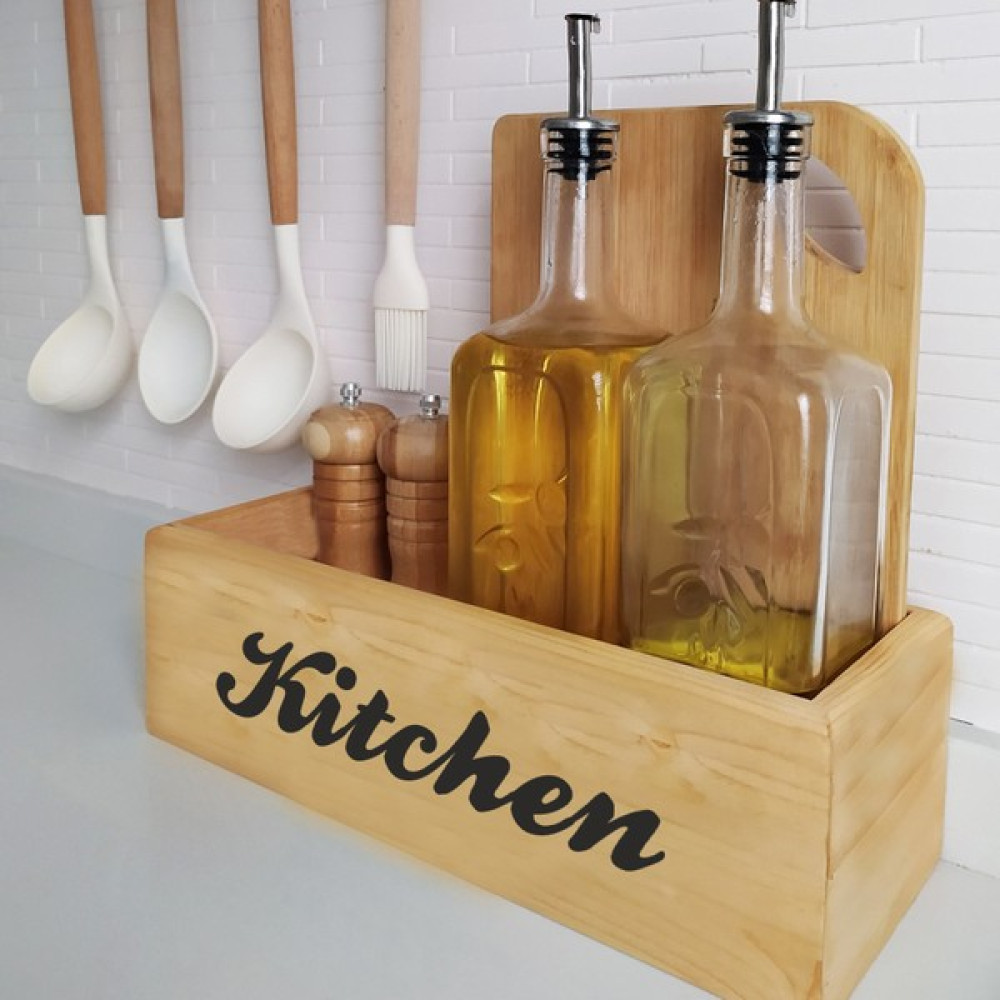 Teda Retro Ahşap Kutu Organizer - Mutfak Düzenleyici - Dekoratif Kutu - Mutfak Rafı - Yağdanlık Kutusu - Kahverengi Duvar Rafı Fiyatı