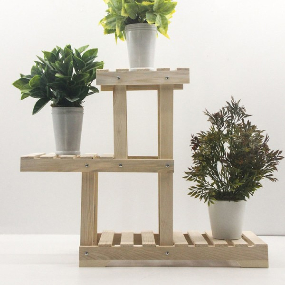 Tedarik Center Çiçeklik 3 Raflı Saksılık Masif Ahşap Çiçek Standı - Natural Saksı ve Aksesuarları Fiyatı