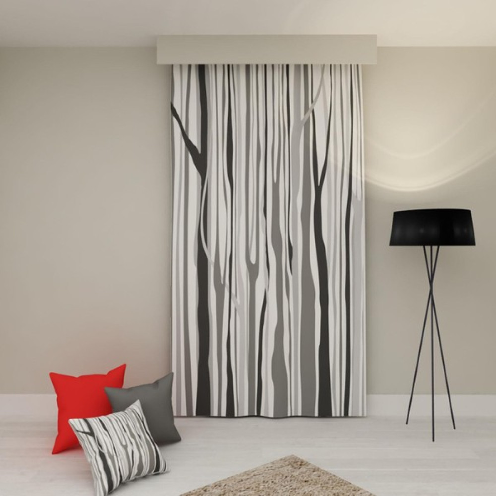 Tedz Collection Paredora Kuru Dallar Tek Kanat Fon Perde - Renkli - 140 x 250 cm Fon Perde Fiyatı