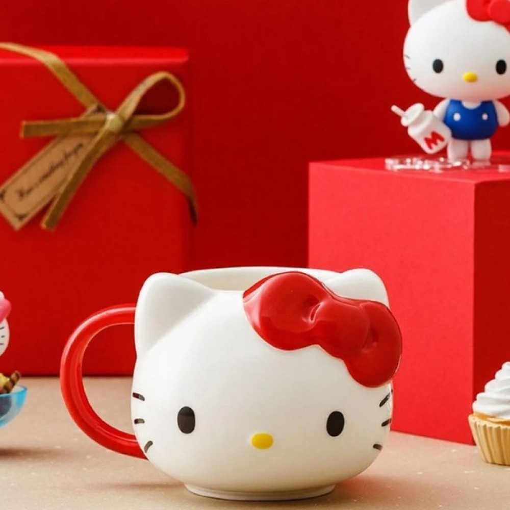 TeeMood Hello Kitty & Kromi 3D Tasarım Kupa Bardak - Beyaz Fincan / Bardak / Kahve Takımı Fiyatı
