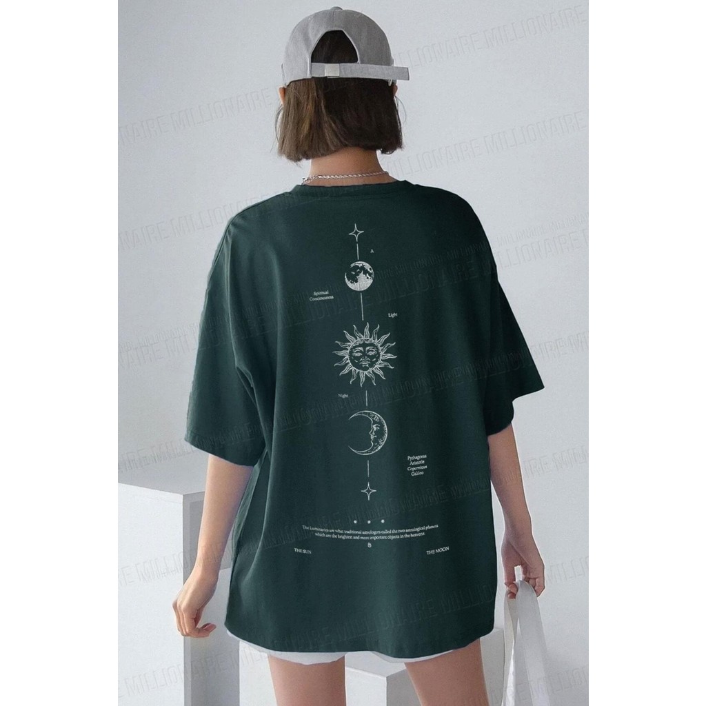Teenage Millionaire Kadın The Moon Petrol Yeşili Bisiklet Yaka Oversize Salas T-Shirt Bayan T-shirt Fiyatı
